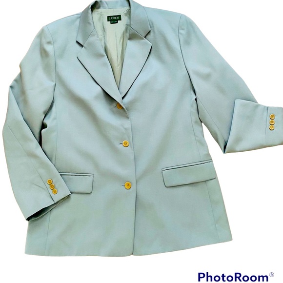 J.Crew Jacket Blazer Suit Light Green Wool Size 16